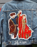 Load image into Gallery viewer, Custom Bridal Hand Painted Denim Jacket