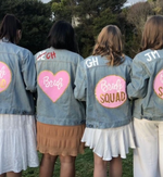 Load image into Gallery viewer, Custom Bridal Hand Painted Denim Jacket