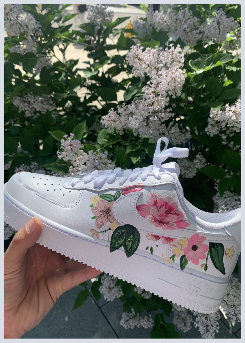 White online painted shoes