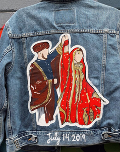 Custom Bridal Hand Painted Denim Jacket