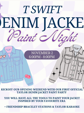 November 2 Taylor Swift BYO DENIM JACKET PAINT PARTY  @ OG Studios - Stackt Market