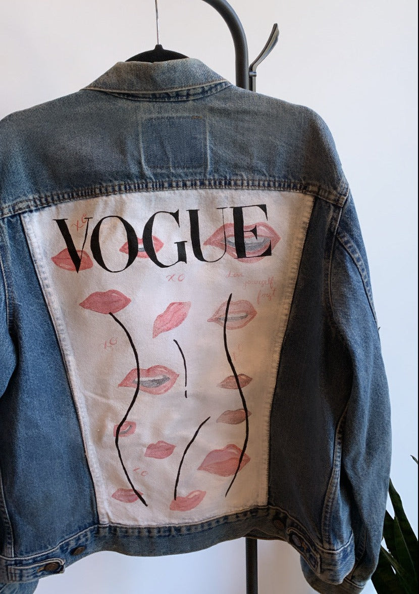 Kisses Vogue Inspired Hand Painted Jacket