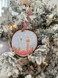 Toronto Skyline Hand Painted Holiday Ornaments